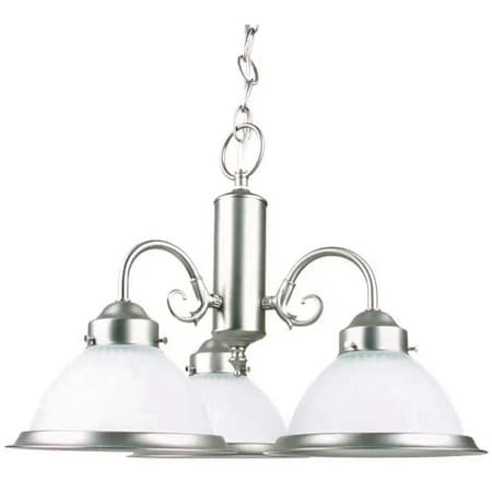 Cordelia Lighting 3-Light Brushed Nickel Chandelier with Frosted Glass Shades HDP4254-62